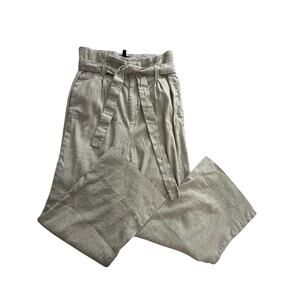 Banana Republic Linen Blend Cream Color Belted Pants Womens Size Small